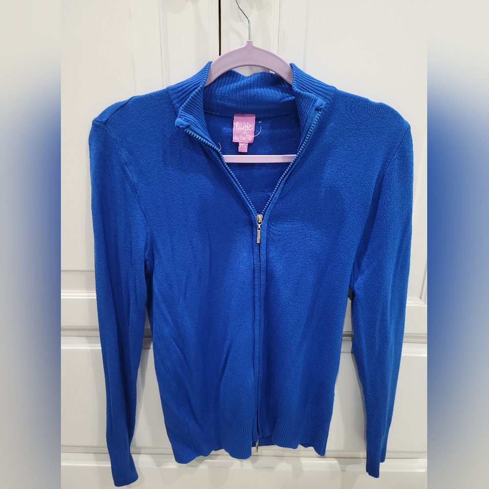 Royal blue and punch pink sweater